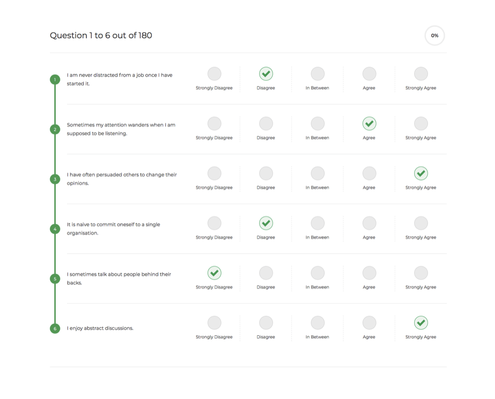 Personality questionnaires