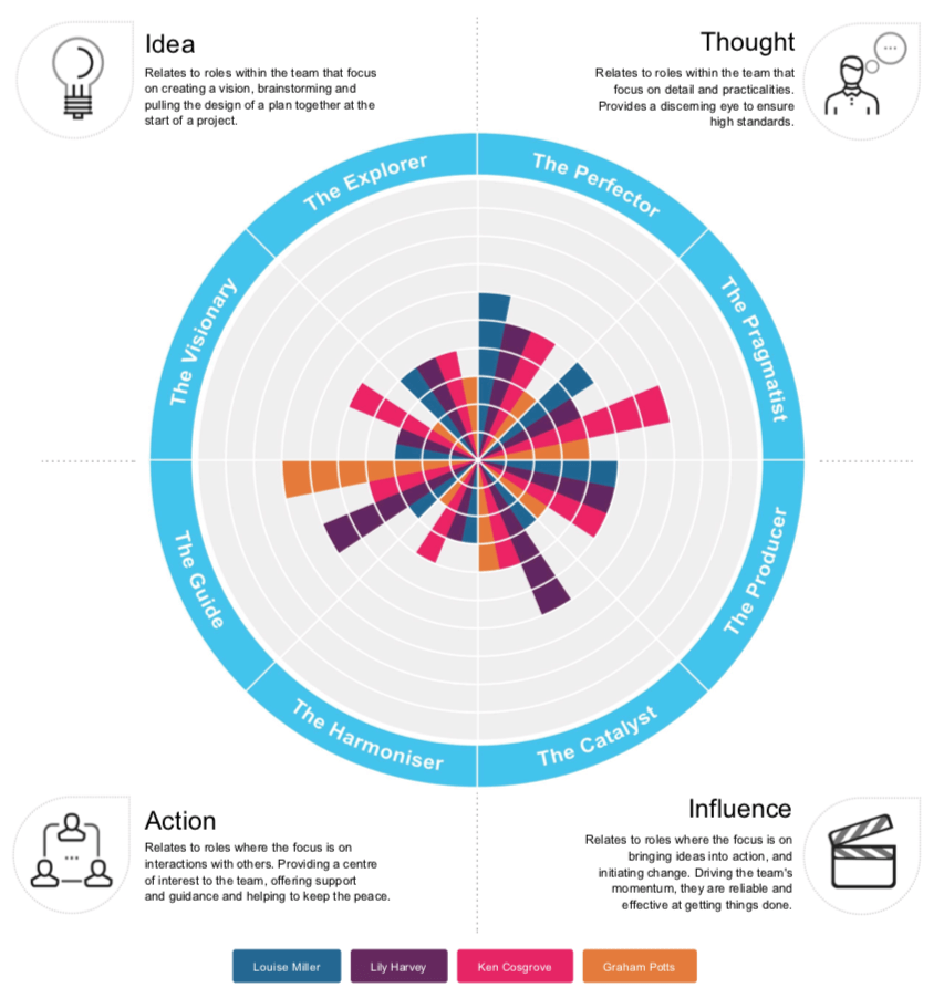 Team strengths report - group comparison report