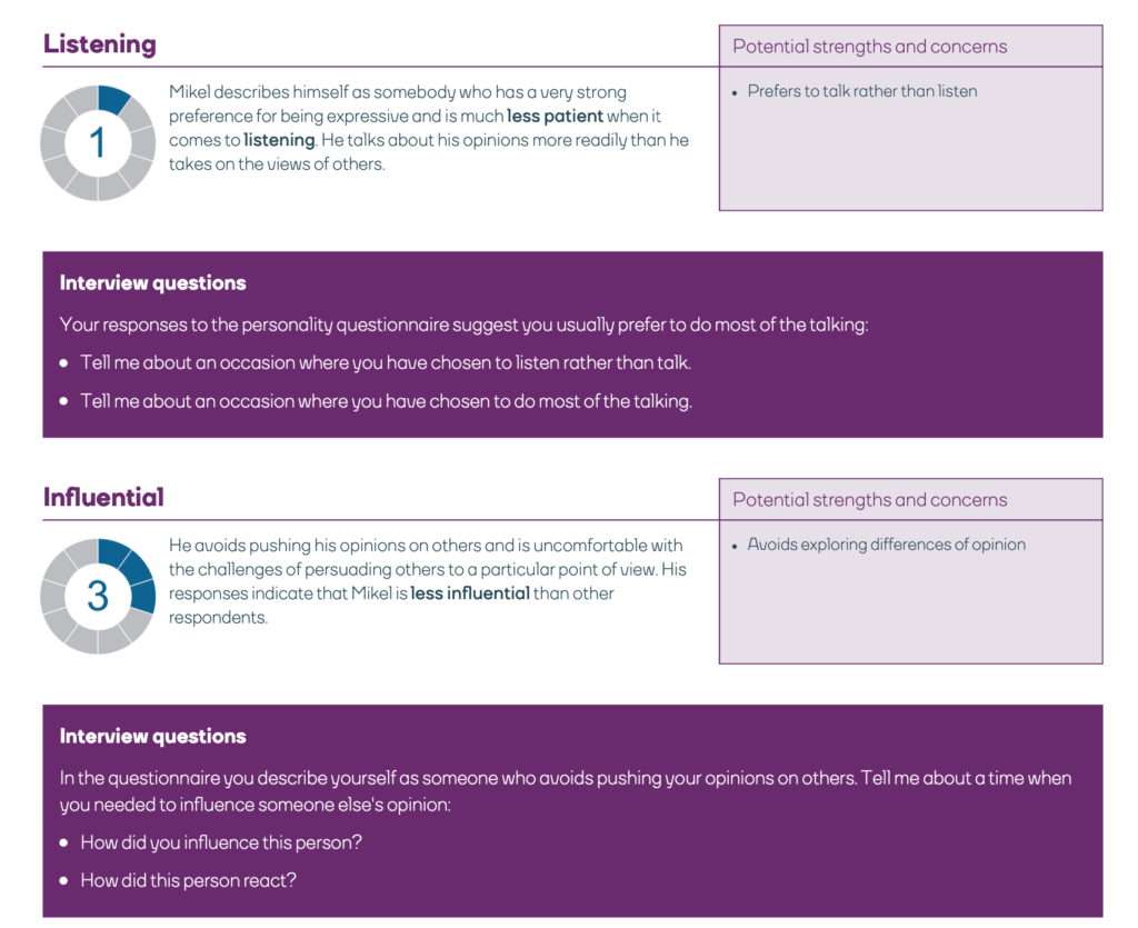 Interviewer report - candidate interview guidance