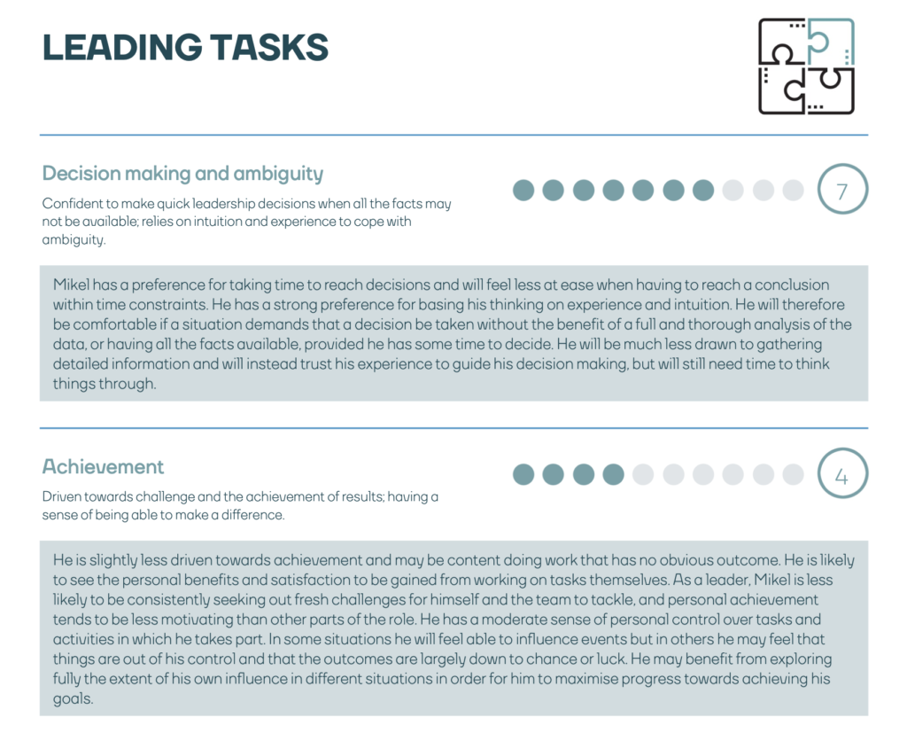 Leadership report - tasks